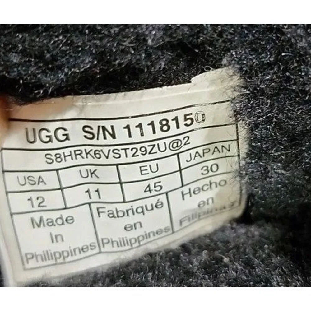 Ugg Australia Black Fluff It Slides Men's Size 12